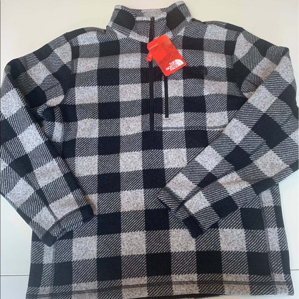 BNWT North Face Plaid 1/4 Zip Fleece